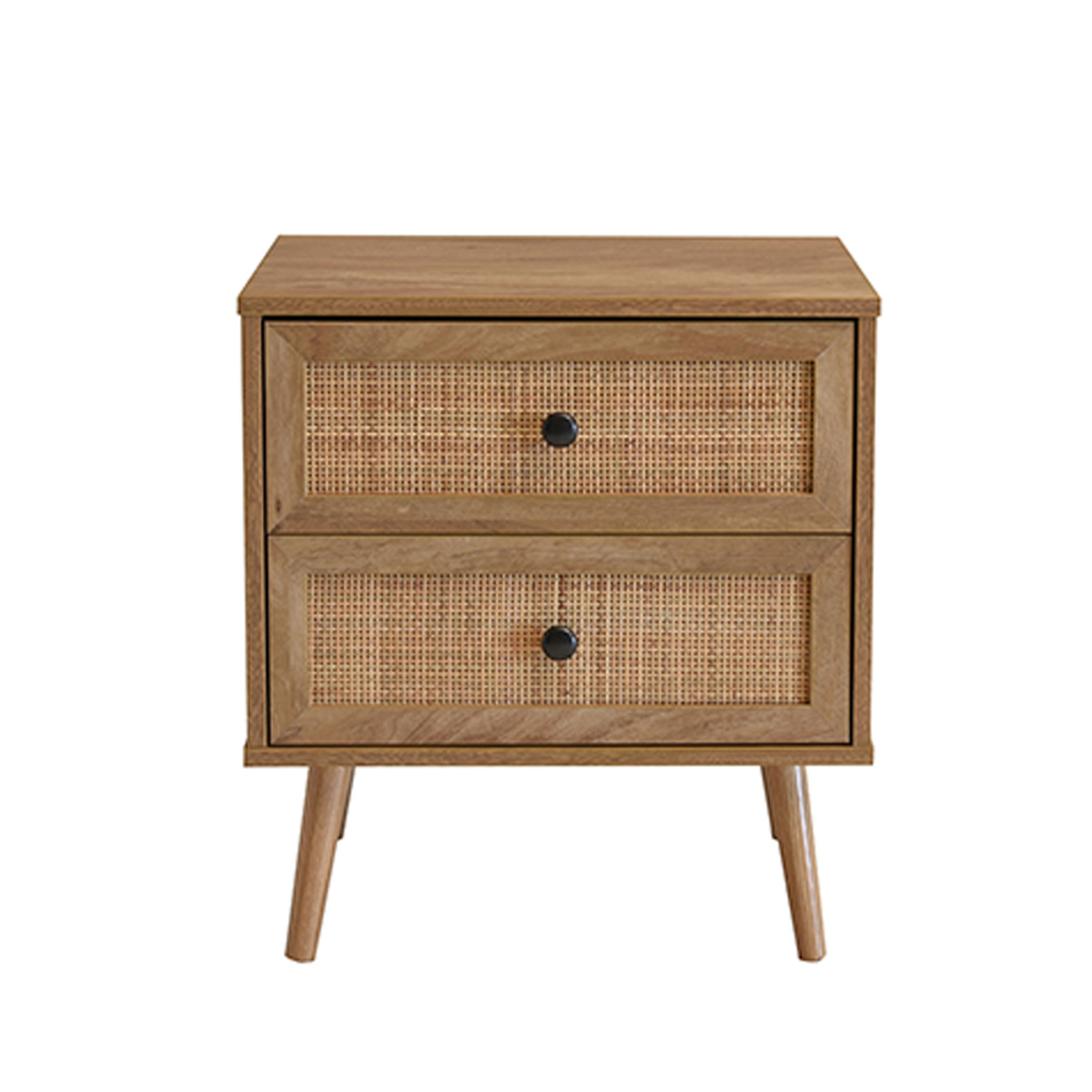 Liberta AMMOS Komodino Fusiko me Rattan me 2 Surtaria 50x39x54.8cm 09-1233