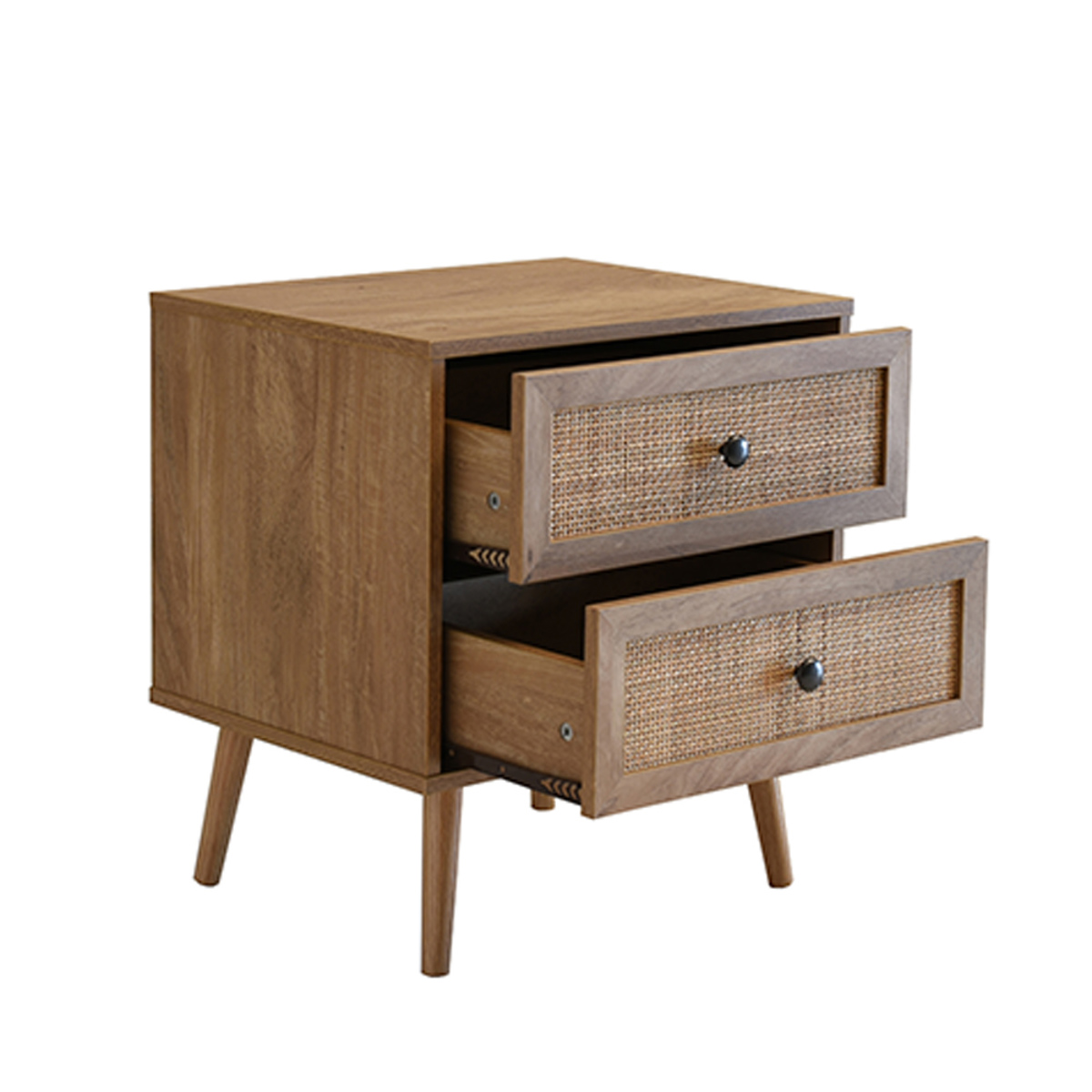 Liberta AMMOS Komodino Fusiko me Rattan me 2 Surtaria 50x39x54.8cm 09-1233
