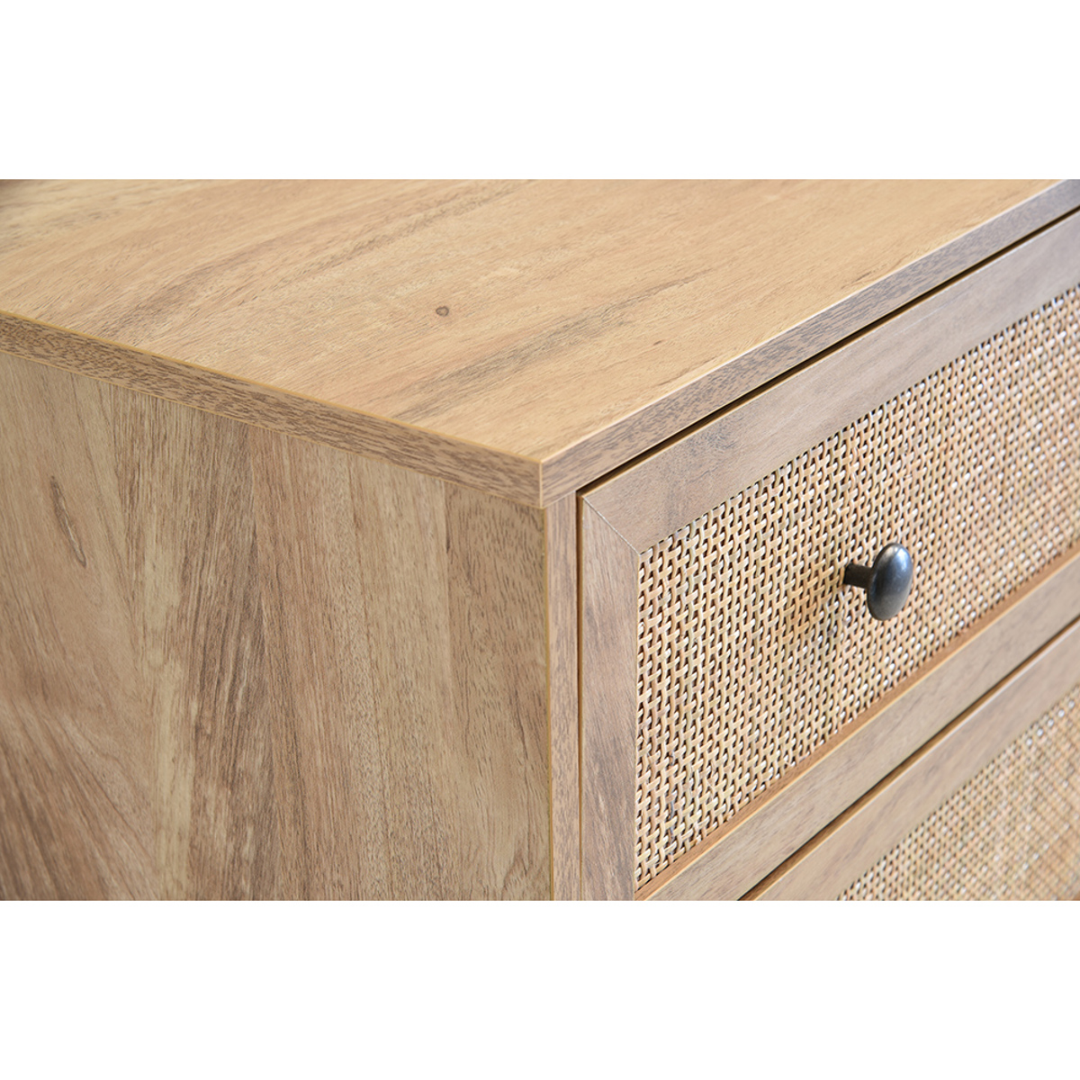 Liberta AMMOS Komodino Fusiko me Rattan me 2 Surtaria 50x39x54.8cm 09-1233