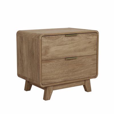 Liberta OVAL Κομοδίνο Φυσικό με 2 Συρτάρια 60.2x39.5x54.7cm 09-1296