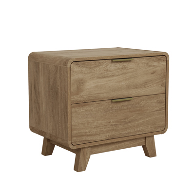 Liberta OVAL Κομοδίνο Φυσικό με 2 Συρτάρια 60.2x39.5x54.7cm 09-1296