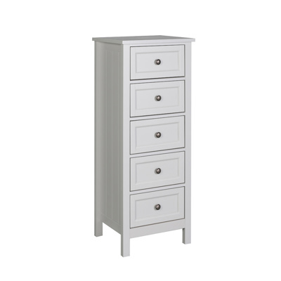 Liberta FRENCH Κομότα Γκρι Ανοιχτό με 5 Συρτάρια 46x39.5x114cm 09-1448