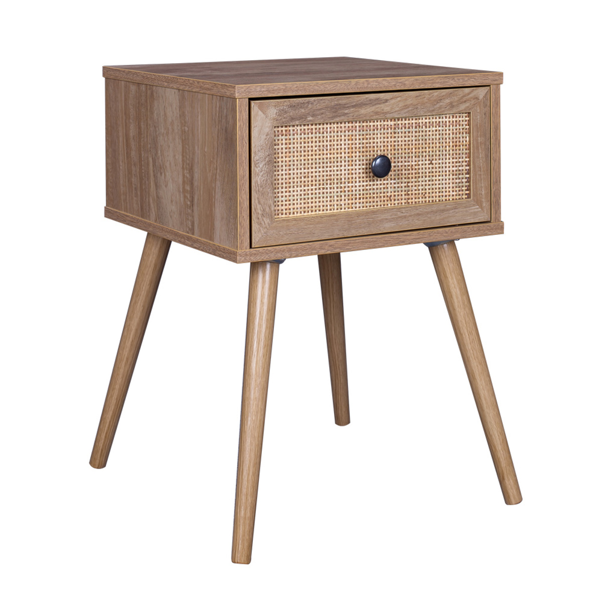 Liberta AMMOS Komodino Fusiko me Rattan me 1 Surtari 40x35x61cm 09-1452