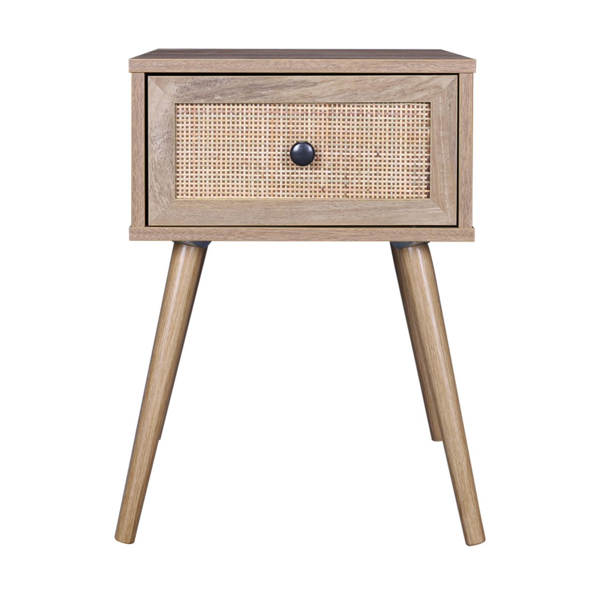 Liberta AMMOS Komodino Fusiko me Rattan me 1 Surtari 40x35x61cm 09-1452