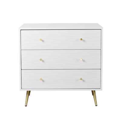 Liberta ZIZEL Κομότα Λευκή με Pattern/Χρυσή με 3 Συρτάρια 80x40x79cm 09-1470