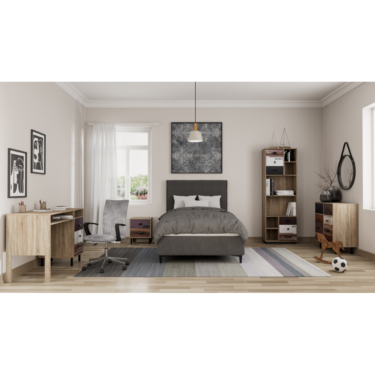 Liberta NUMBER Komota Sonoma/Lefki/Ggri me 2 Portakia kai 2 Surtaria 75.8x39.6x80.1cm 09-1473