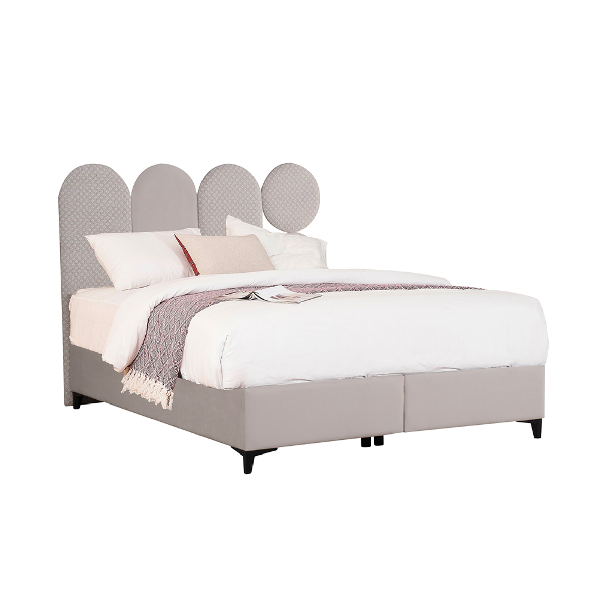 Liberta ABSTRACT Krebati me Apothikeftiko Xoro Beige me Pattern 207x160x130cm (ga Stroma 160x200cm) 09-1742