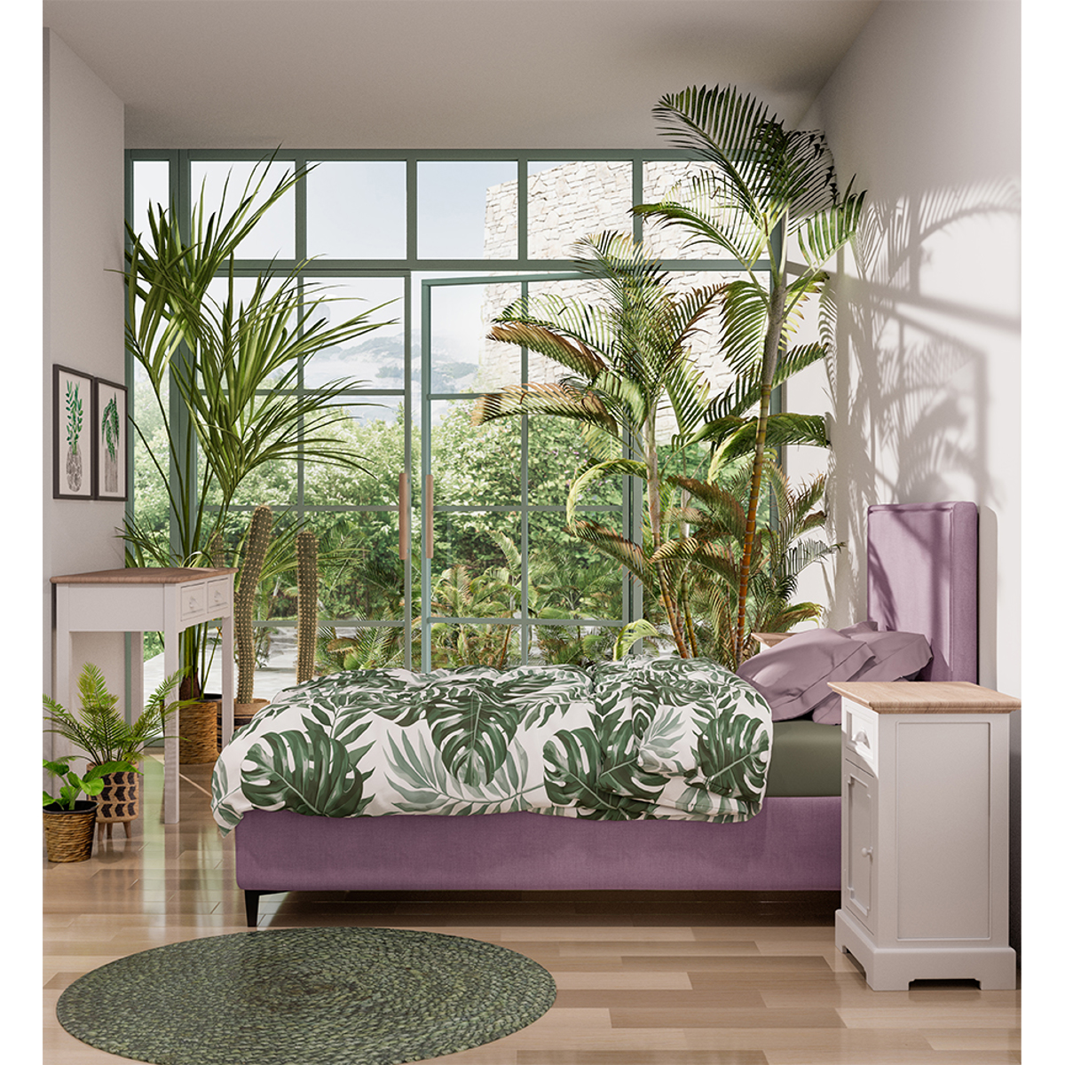 Liberta FRAME Krebati me Apothikeftiko Xoro Violet 10-881 208x97x121cm (ga Stroma 90x200cm) 09-1775