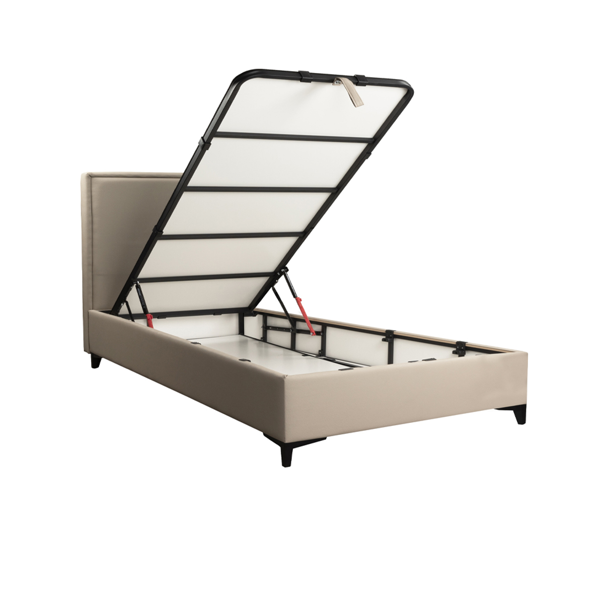 Liberta FRAME Krebati me Apothikeftiko Xoro Beige Skouro 05-437 208x127x121cm (ga Stroma 120x200cm) 09-1779