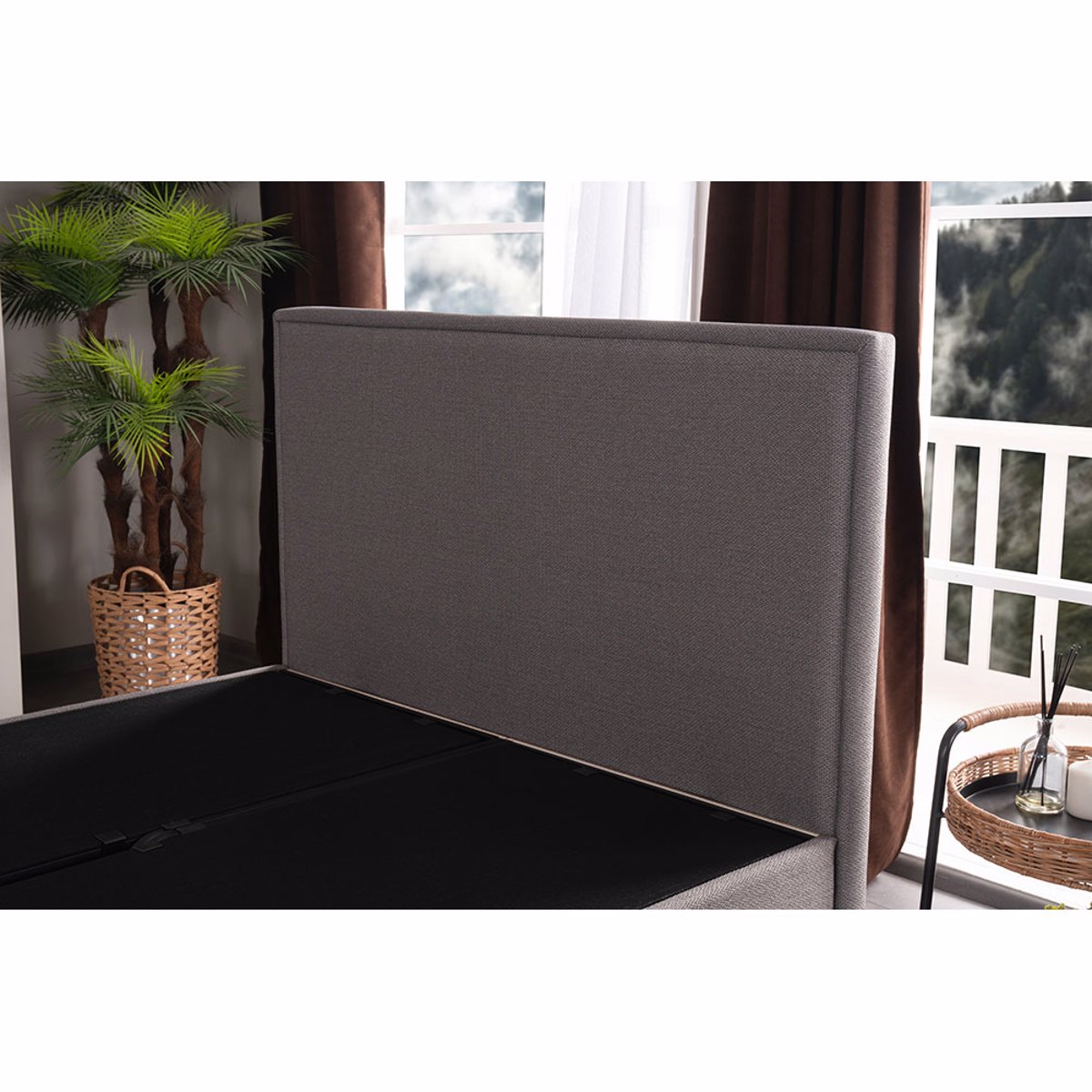 Liberta FRAME Krebati me Apothikeftiko Xoro Grez 07-854 208x167x121cm (ga Stroma 160x200cm) 09-1781