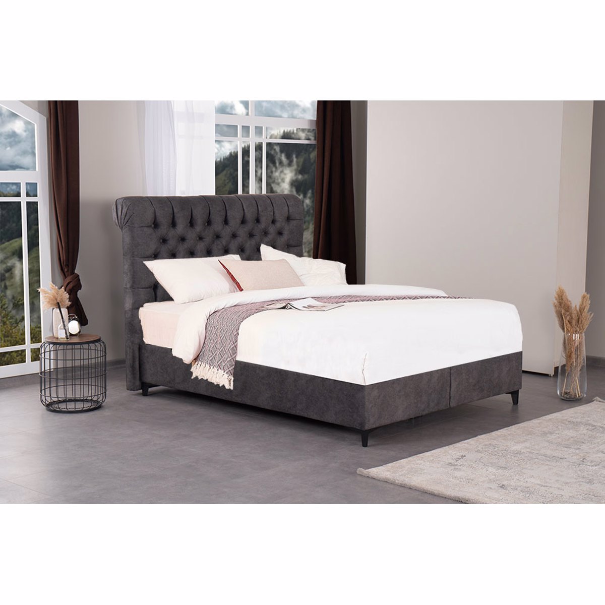 Liberta CHESTER Krebati me Apothikeftiko Xoro Ggri 26-936 223x160x138cm (ga Stroma 160x200cm) 09-1936