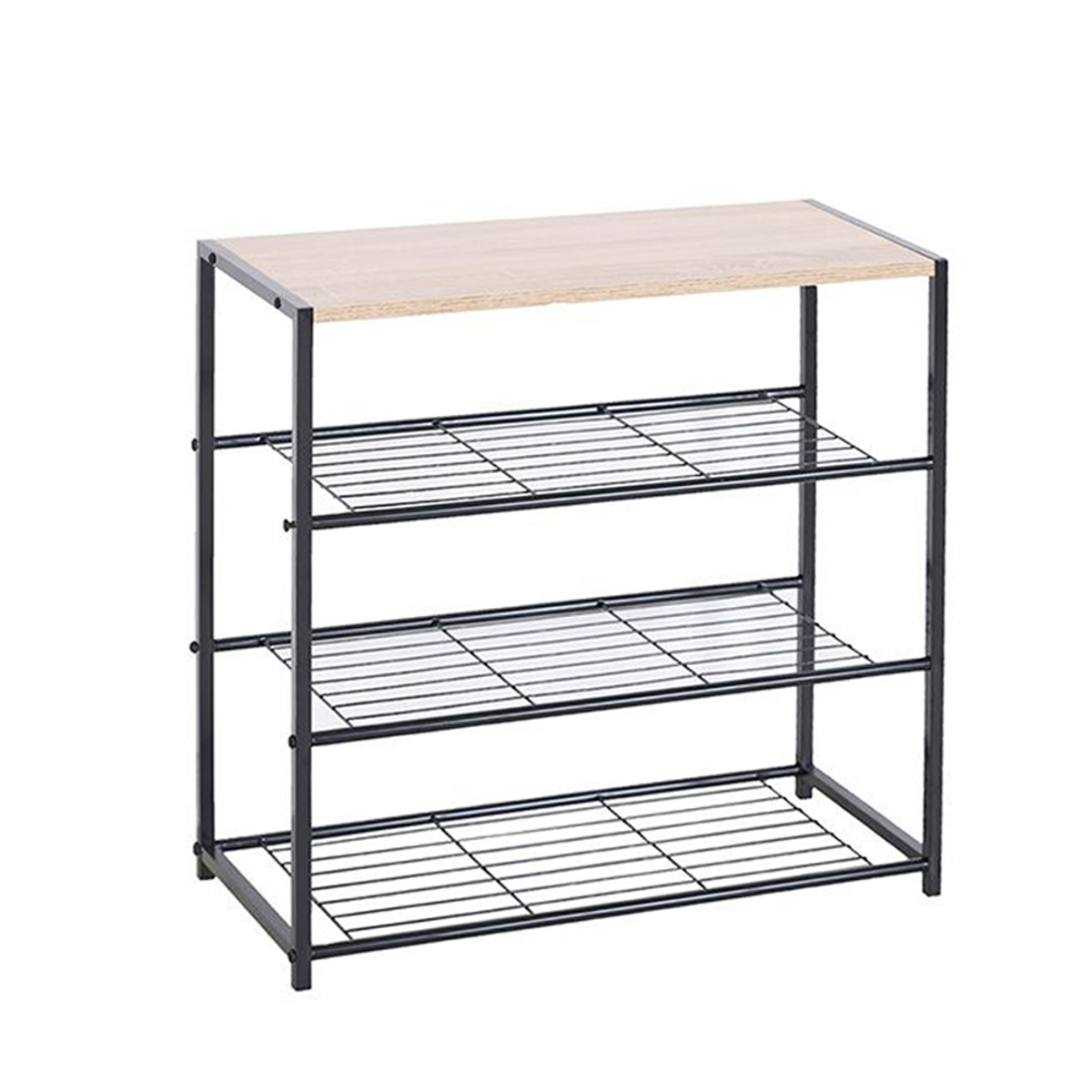 Liberta RAIL 3 Papoutsothiki me 3 Rafia Sonoma/Mavri 63x30x63cm 10-0014