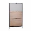 Liberta ROMBUS Papoutsothiki me 3 Portes Mavri/Sonoma/Lefki me Pattern 60x23x120cm 10-0015