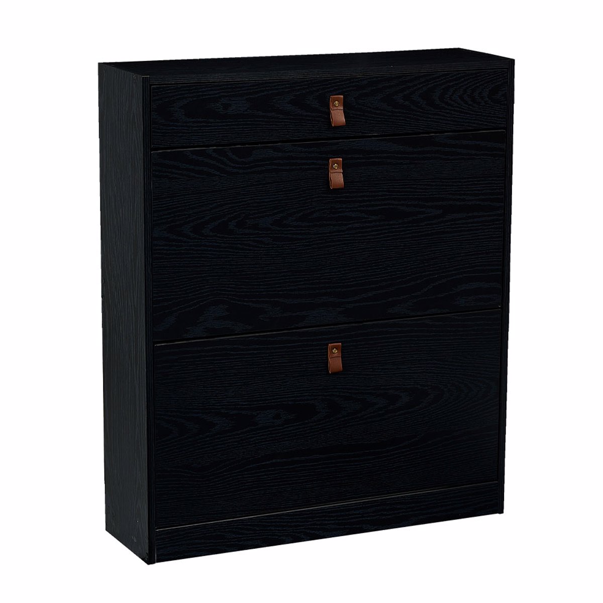 Liberta PORTOBELLO Papoutsothiki me 2 Portes kai 1 Surtari Mavro Oak 80x24x95cm 10-0033