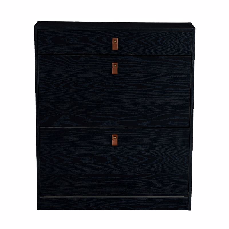 Liberta PORTOBELLO Papoutsothiki me 2 Portes kai 1 Surtari Mavro Oak 80x24x95cm 10-0033
