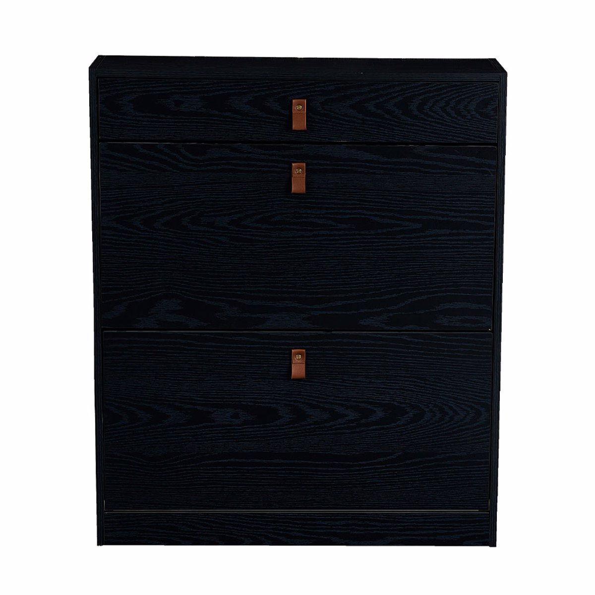 Liberta PORTOBELLO Papoutsothiki me 2 Portes kai 1 Surtari Mavro Oak 80x24x95cm 10-0033