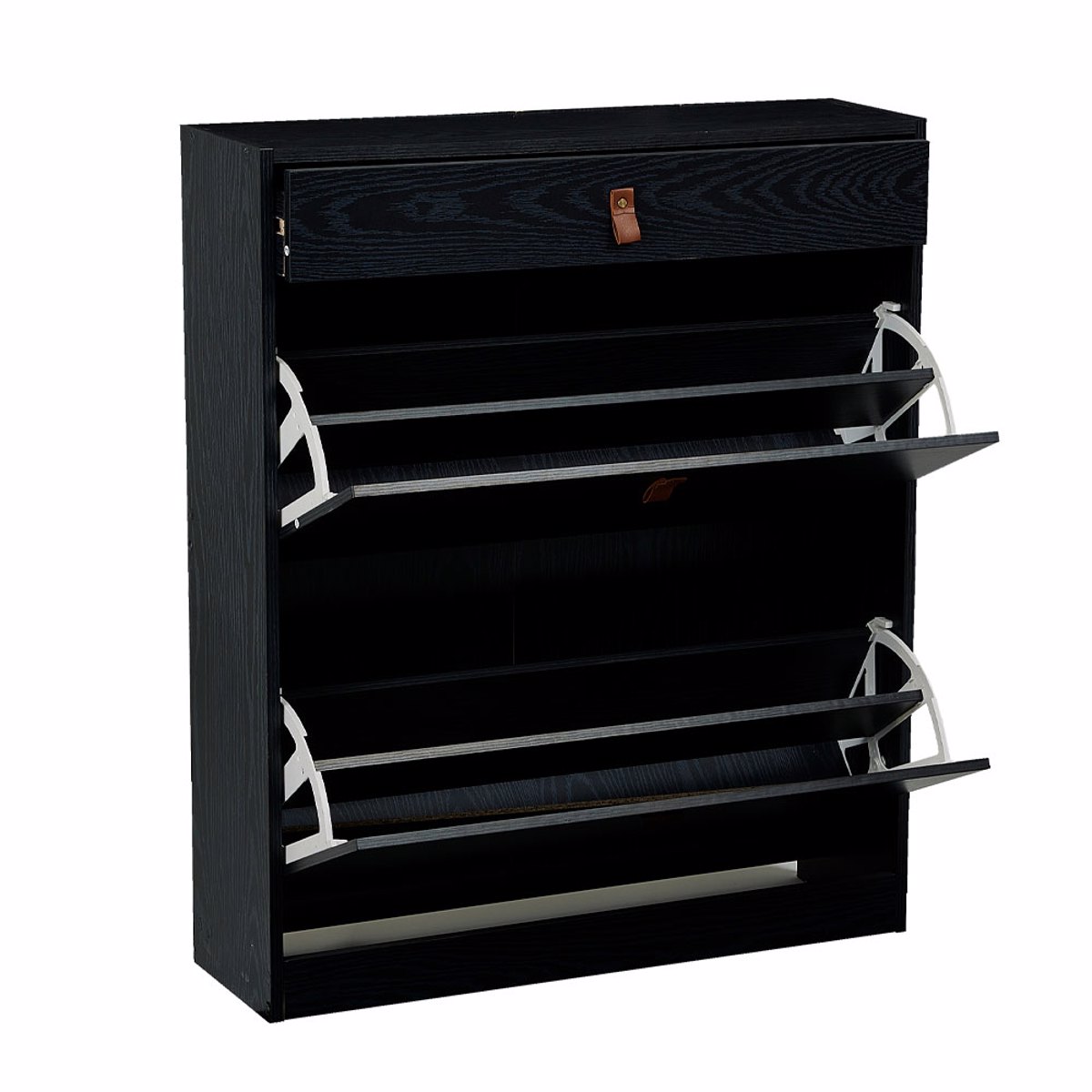 Liberta PORTOBELLO Papoutsothiki me 2 Portes kai 1 Surtari Mavro Oak 80x24x95cm 10-0033