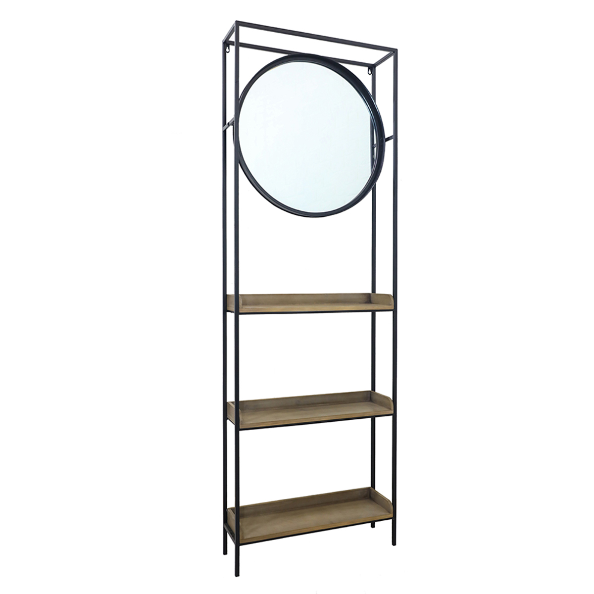 Liberta ENTRY Epiplo Eisodou me Kathrepti Mavro/Fusiko 61x17.5x181.5cm 18-0006