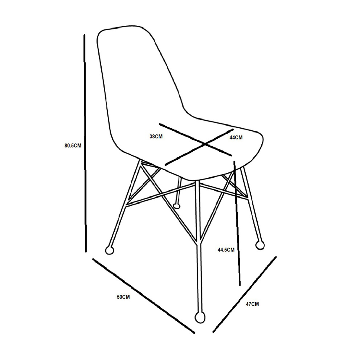 Liberta DENMARK Karekla Fusiki 44x57x81cm 22-0038