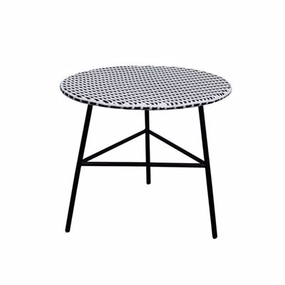 Liberta GRANADA Coffee Table Μαύρο/Λευκό Φ65x56cm 22-0078