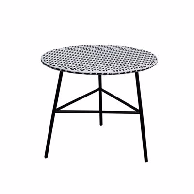 Liberta GRANADA Coffee Table Μαύρο/Λευκό Φ65x56cm 22-0078