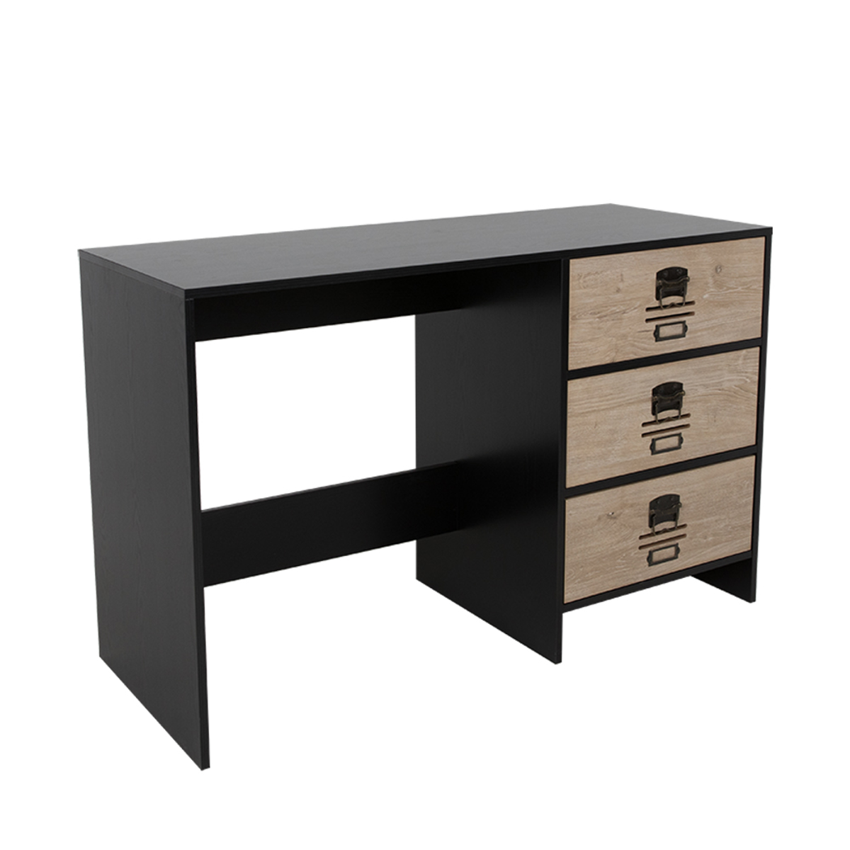 Liberta BLACKLY SLOT Gafeio me 3 Surtaria Mavro Oak/Sonoma Decape 120x48x76.5cm 24-0556