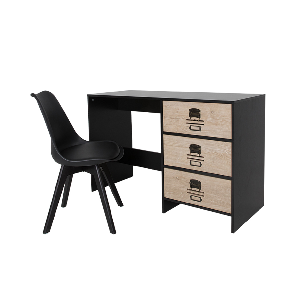 Liberta BLACKLY SLOT Gafeio me 3 Surtaria Mavro Oak/Sonoma Decape 120x48x76.5cm 24-0556