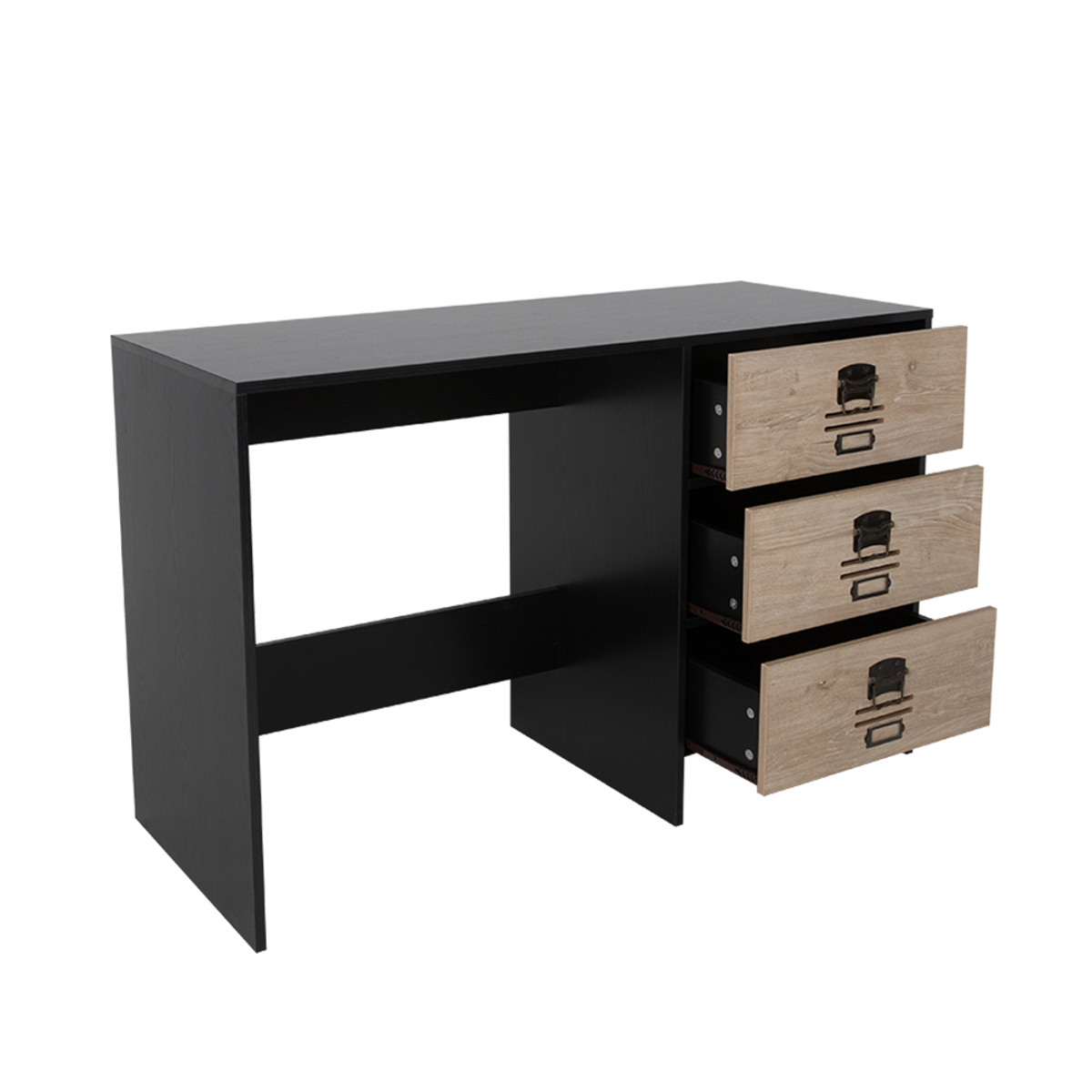 Liberta BLACKLY SLOT Gafeio me 3 Surtaria Mavro Oak/Sonoma Decape 120x48x76.5cm 24-0556