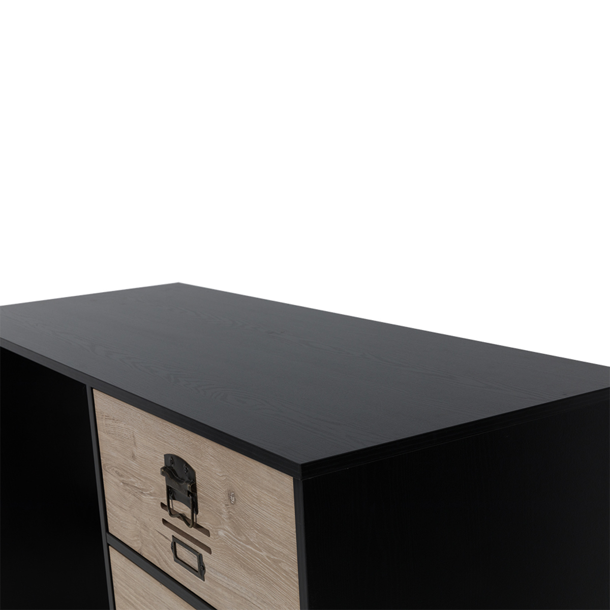 Liberta BLACKLY SLOT Gafeio me 3 Surtaria Mavro Oak/Sonoma Decape 120x48x76.5cm 24-0556