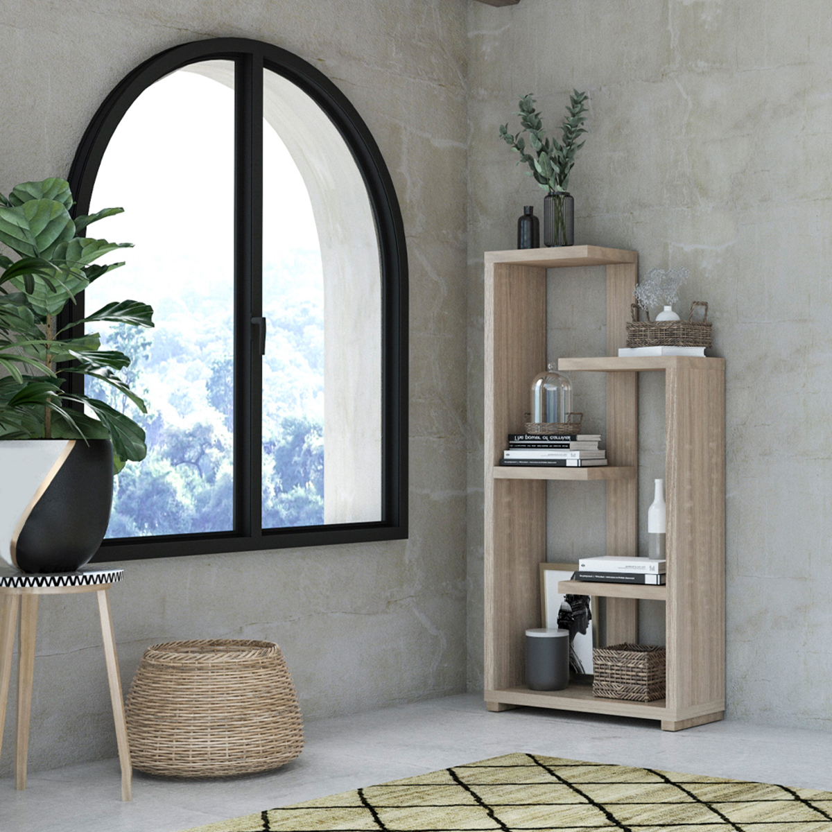 Liberta MEZZO Bibliothiki Sonoma 79x29x160cm 24-0569