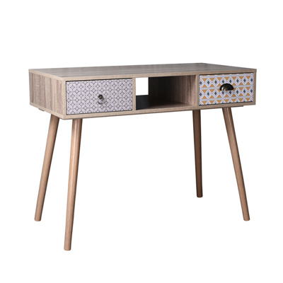 Liberta MUSTARD Γραφείο Sonoma με Pattern με 2 Συρτάρια 100x50x78cm 24-0580