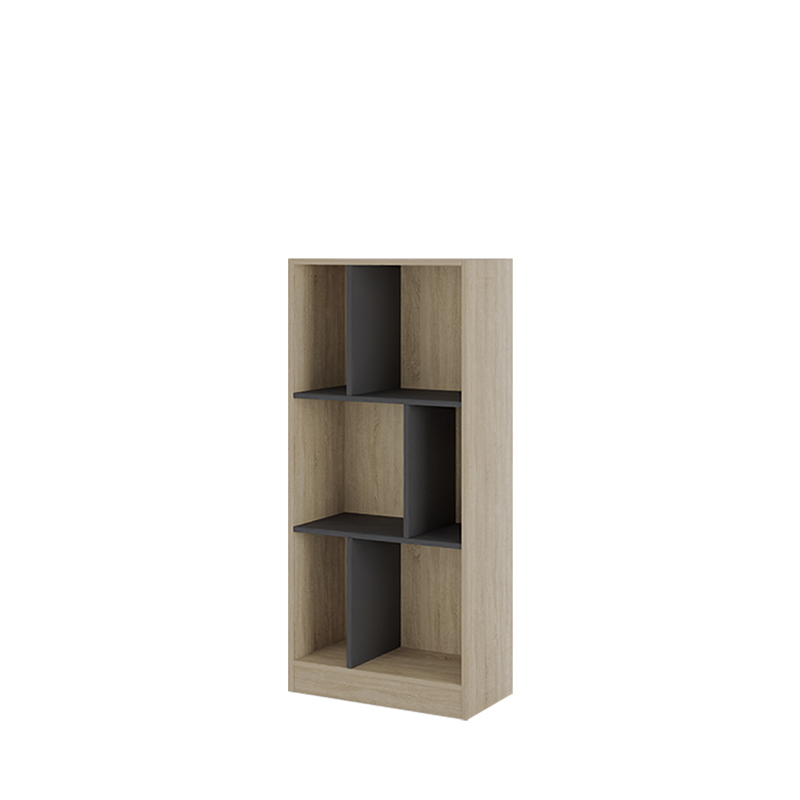 Liberta MAZE 4 60 Bibliothiki Xamili Sonoma/Ggri Skouro 60x30x130cm 24-0585