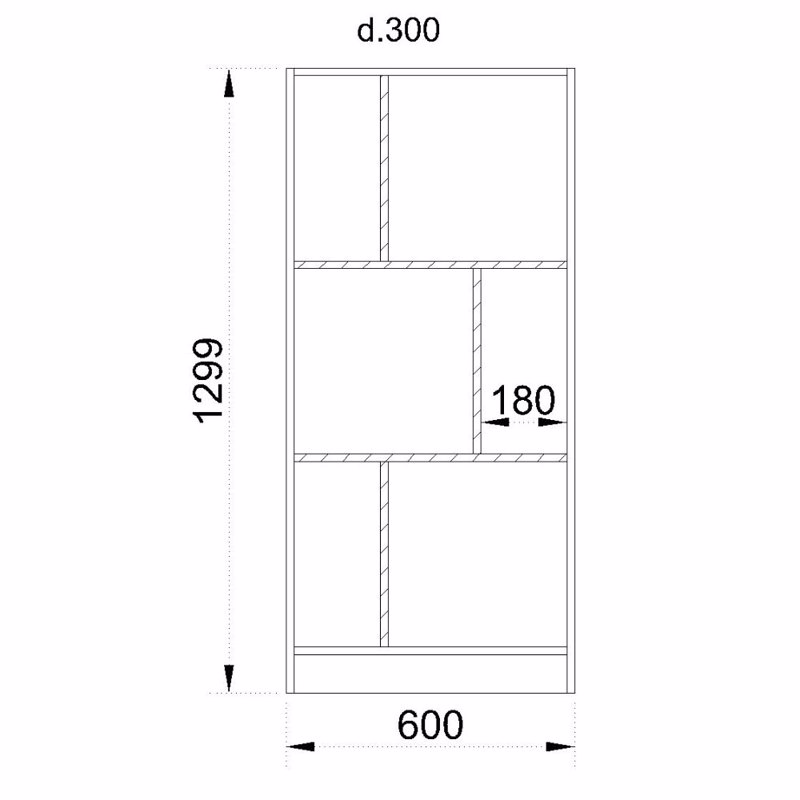 Liberta MAZE 4 60 Bibliothiki Xamili Sonoma/Ggri Skouro 60x30x130cm 24-0585