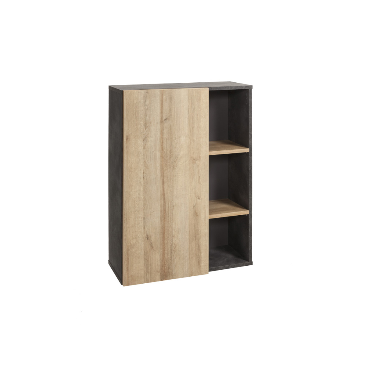 Liberta CORE Bibliothiki Petra/Sonoma me 2 Rafia 80x35x101.7cm 24-0623