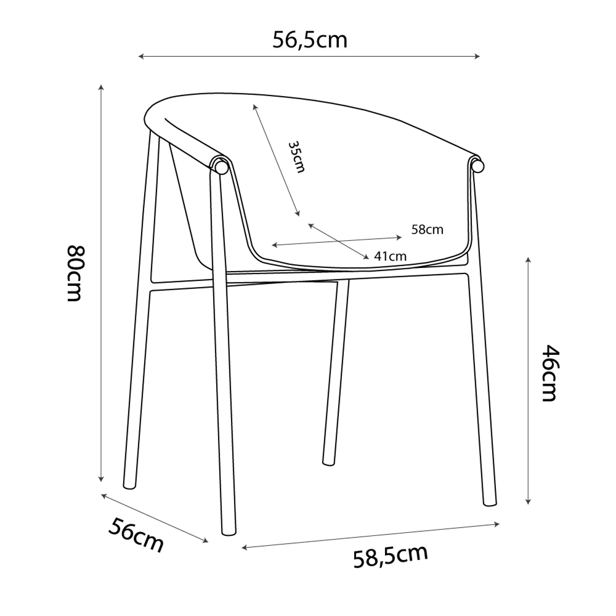 Liberta CARINA Poluthrona Lefki 59x57x80cn 27-0158