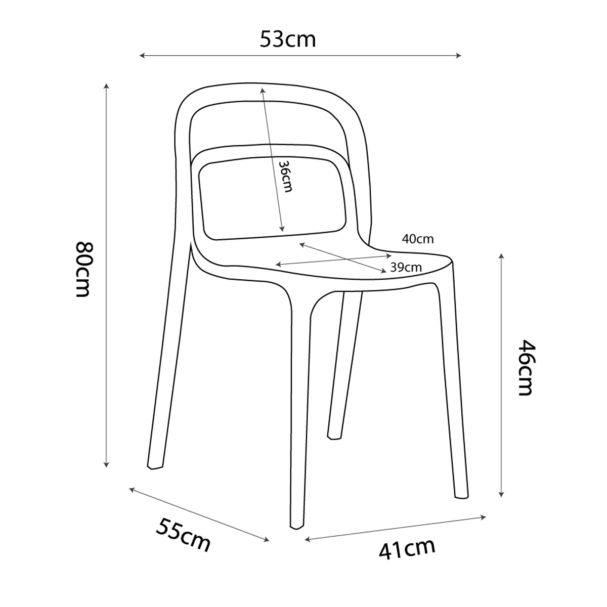 Liberta SMITH Karekla Ladi 53x41x80cm 27-0174