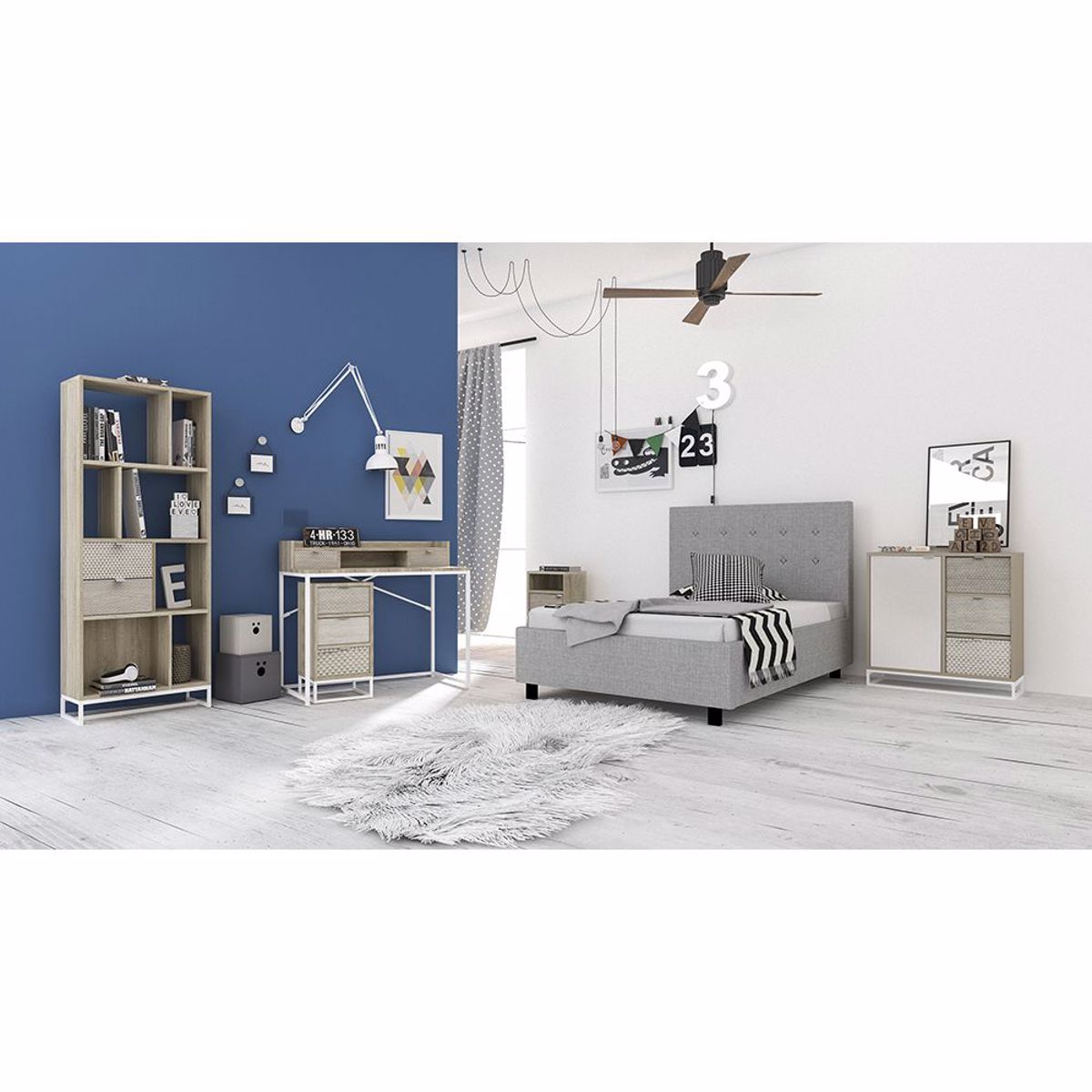 Liberta NAK Gafeio me 2 Surtaria Sonoma me Pattern 100x50x88.5cm 28-0138