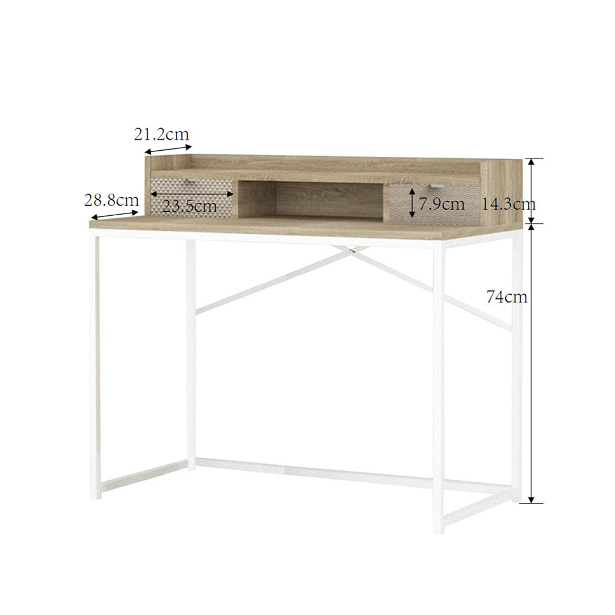 Liberta NAK Gafeio me 2 Surtaria Sonoma me Pattern 100x50x88.5cm 28-0138