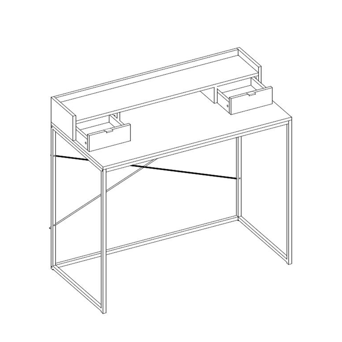 Liberta NAK Gafeio me 2 Surtaria Sonoma me Pattern 100x50x88.5cm 28-0138