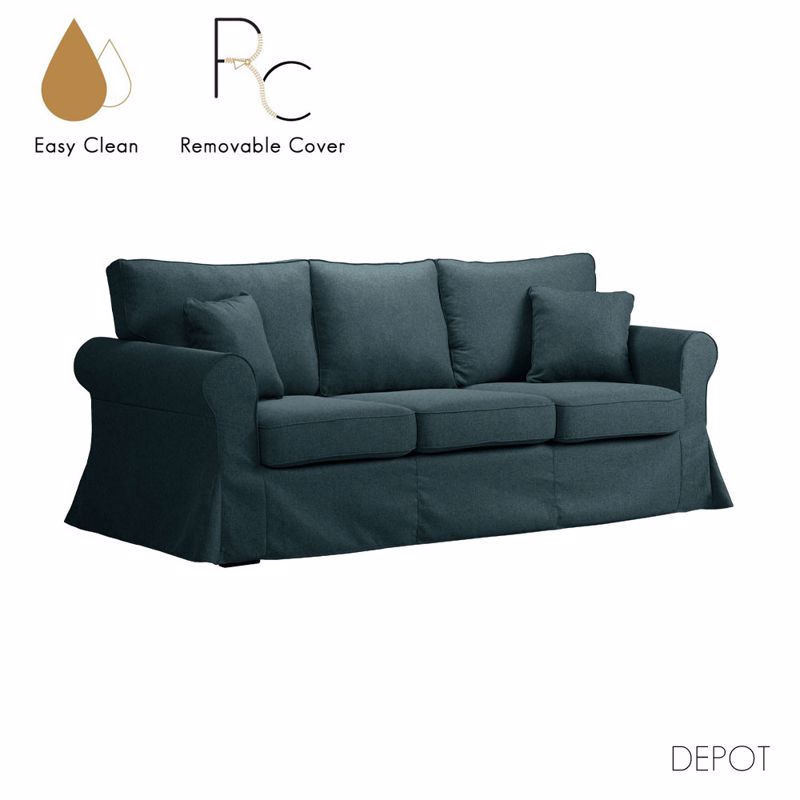 Liberta ASHLEY Trithesios Kanapes Ble me Aposuromeno Kalumma 215x85x95cm 71-0049