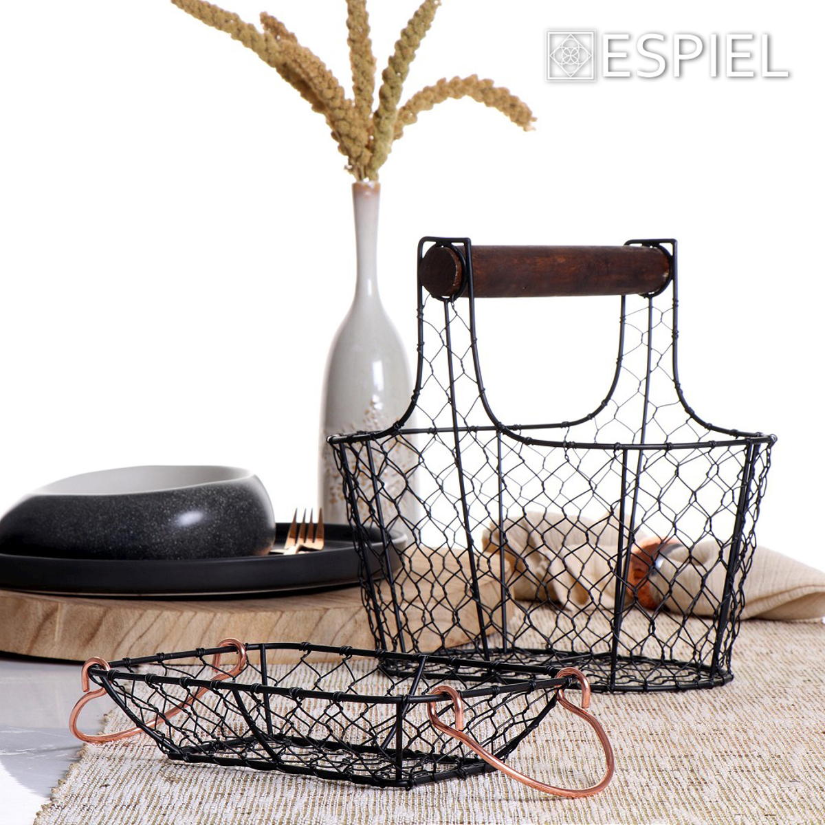 Psomiera Metalliki Skouro Ggri me Xalkines Labes 23x15x5cm TAK210 Espiel