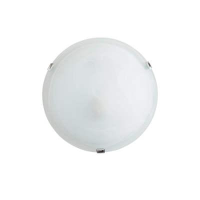 ACA Πλαφονιέρα ''ALBATRE'' Δίφωτη Γυάλινη Λευκή Ε27 Φ30cm XD01300W