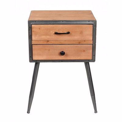 Κομοδίνο Ξύλινο με 2 Συρτάρια 47X35X71.5εκ FOP110 Espiel