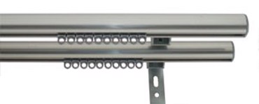 Σιδηρόδρομος Κουρτίνας Oval Διπλός Ασημί