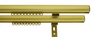 Σιδηρόδρομος Κουρτίνας Oval Διπλός Χρυσό Ματ 