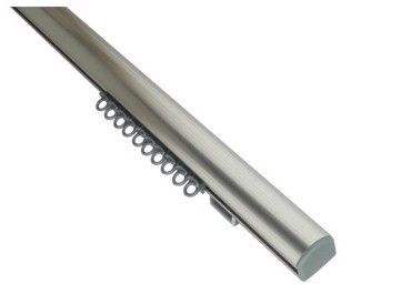 Σιδηρόδρομος Κουρτίνας Oval Μονός Ασημί