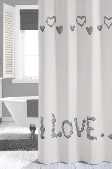 Υφασμάτινη Κουρτίνα μπάνιου sealskin Quore Off-White 1.80x2.00