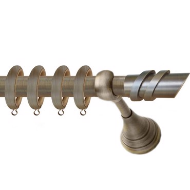 Κουρτινόξυλο Φ25 1.4m Two Rings bronze