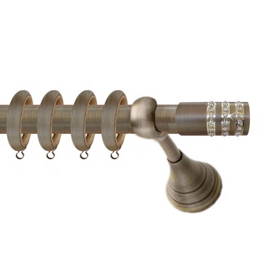 Κουρτινόξυλο Φ25 1.4m m.Porto Strass bronze