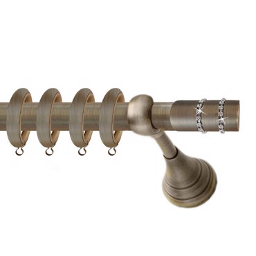 Κουρτινόξυλο Φ25 1.4m Rio Strass Bronze